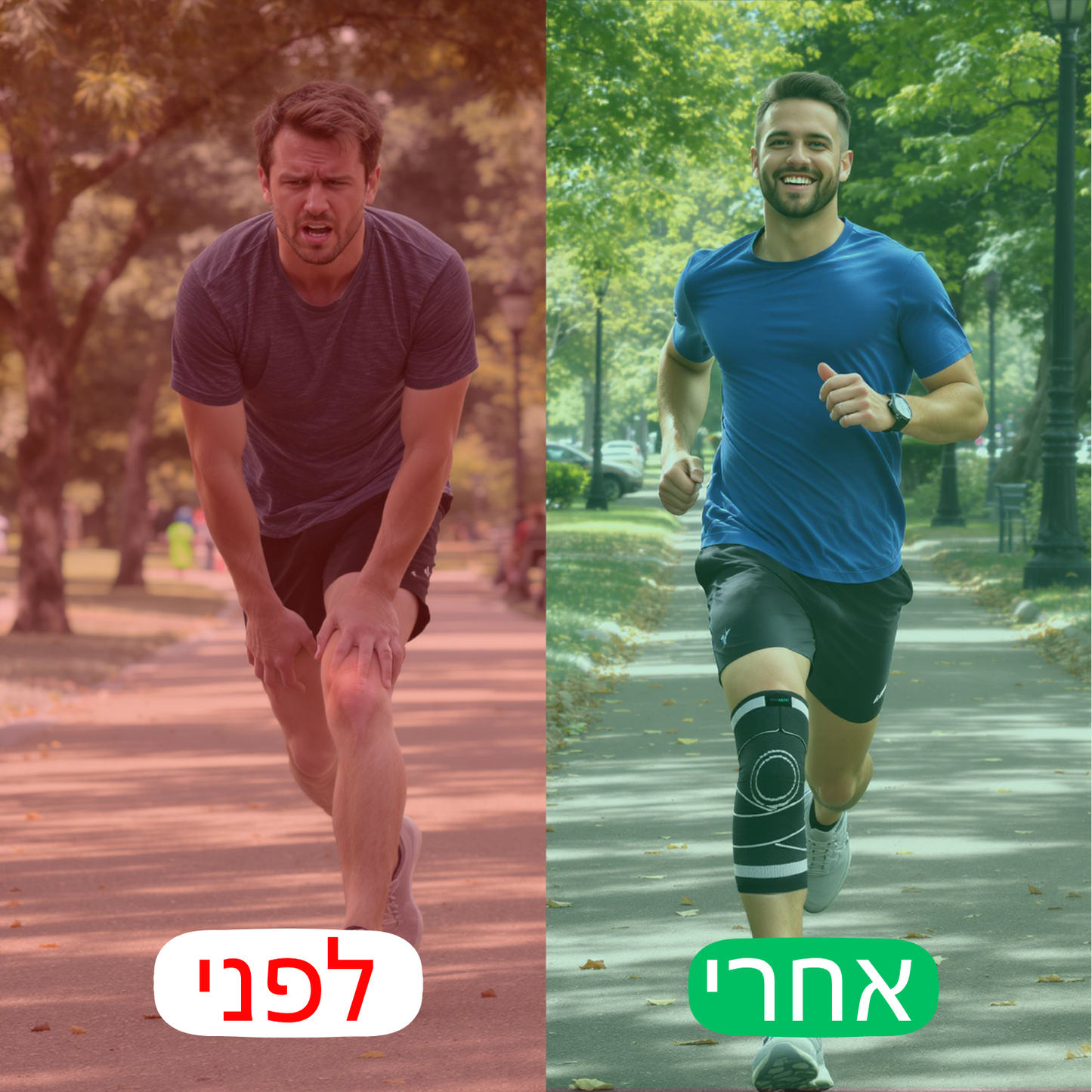 מגן ברך + חבילת 30 מדבקות להקלה על הכאבים מתנה!
